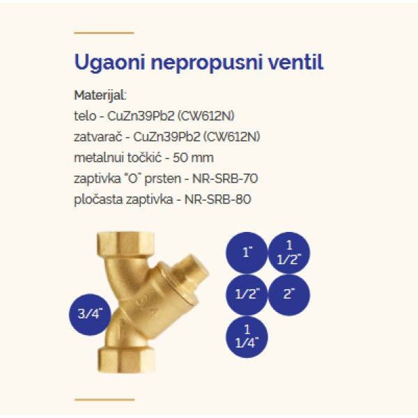 MS nepovratni ventil kosi 5/4" - Image 3