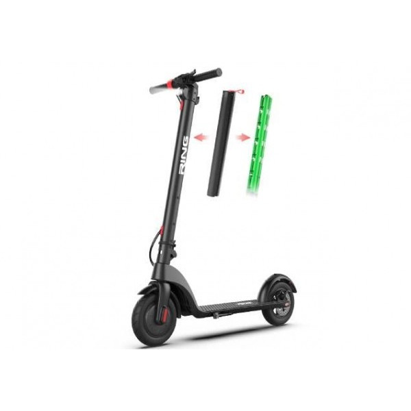 RING RX8 (Bundle 6) elektični trotinet crni+dodatna baterija/kaciga/torbica/retrovizor