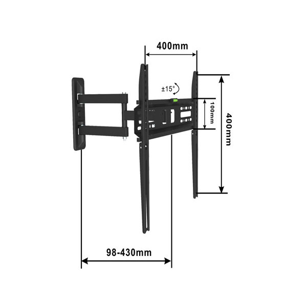 Nosac za TV/32"-55"/FULL MOTION/VESA 400X400/do 40kg/10-43cm od zida - Image 2
