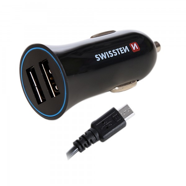 SWISSTEN Auto Punjac 2.4A 2xUsb Micro (Crna)