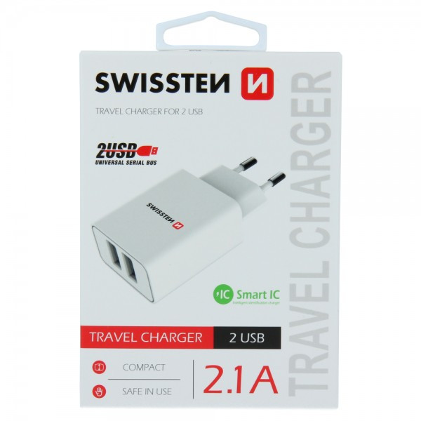 SWISSTEN Kuciste Punjaca 2.1A 2xUsb (Bela) - Image 2
