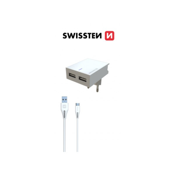 SWISSTEN Kuciste Punjaca 3A 2xUsb (Bela) - Image 2