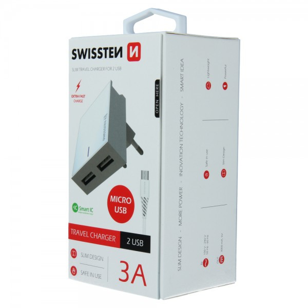 SWISSTEN Kucni Punjac 3A 2xUsb Micro (Bela) - Image 3