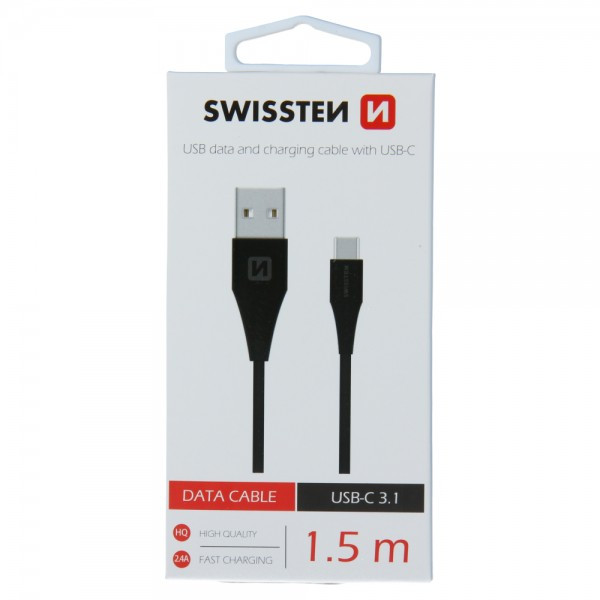 SWISSTEN USB Data Cable 1.5m 3.1 Type-C (Crna) - Image 3