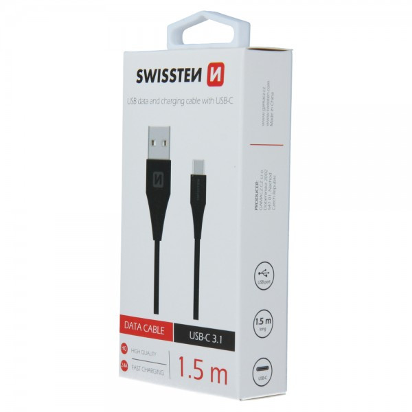 SWISSTEN USB Data Cable 1.5m 3.1 Type-C (Crna) - Image 2