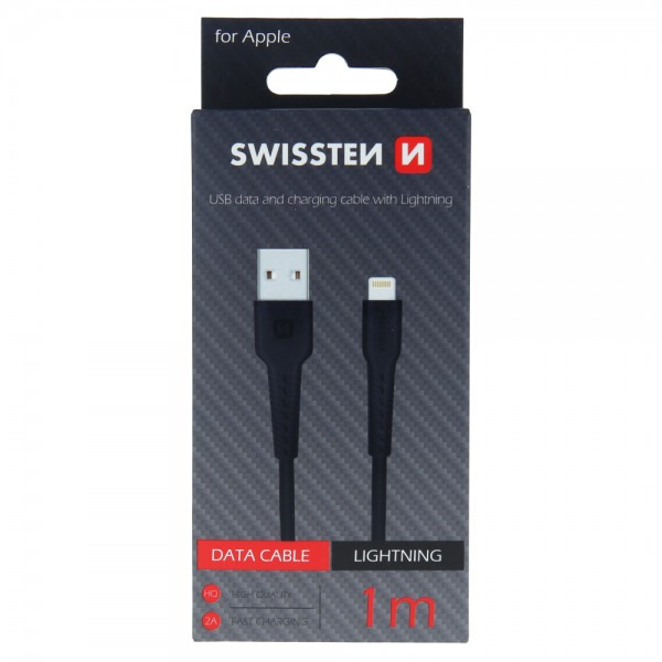 SWISSTEN USB Data Cable 1m Lightning (Crna) - Image 2
