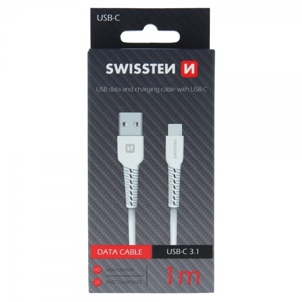 SWISSTEN USB Data Cable 1m Type-C (Bela) - Image 3