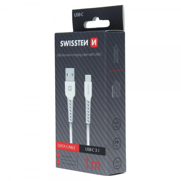 SWISSTEN USB Data Cable 1m Type-C (Bela) - Image 2