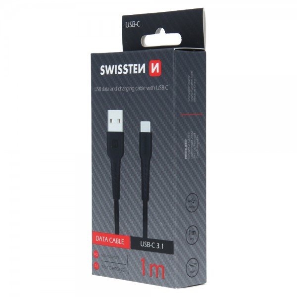 SWISSTEN USB Data Cable 1m Type-C (Crna) - Image 2
