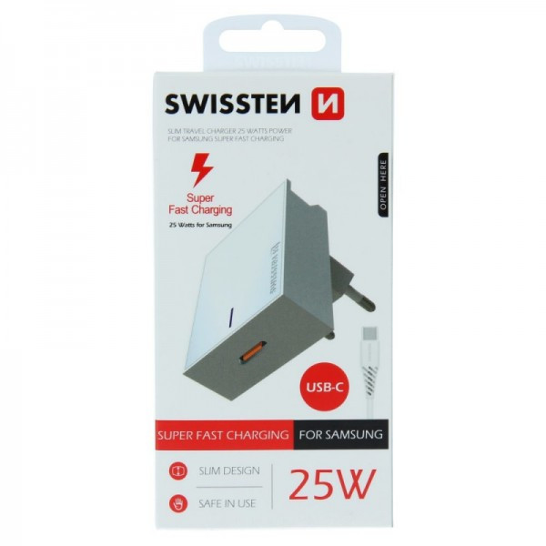 SWISSTEN Kucni Punjač 25W type C na Type C 1.2m (Bela) - Image 3