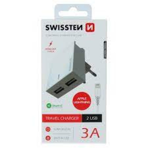 SWISSTEN Kucni Punjac 3A 2xUsb Lightning (Bela) - Image 3
