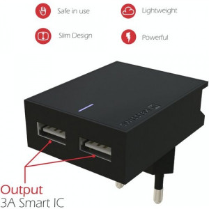 SWISSTEN Kucni Punjac 3A 2xUsb Lightning (Crna)
