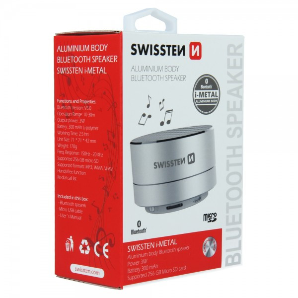 SWISSTEN Bluetooth Zvucnik I-Metal (Siva) - Image 3