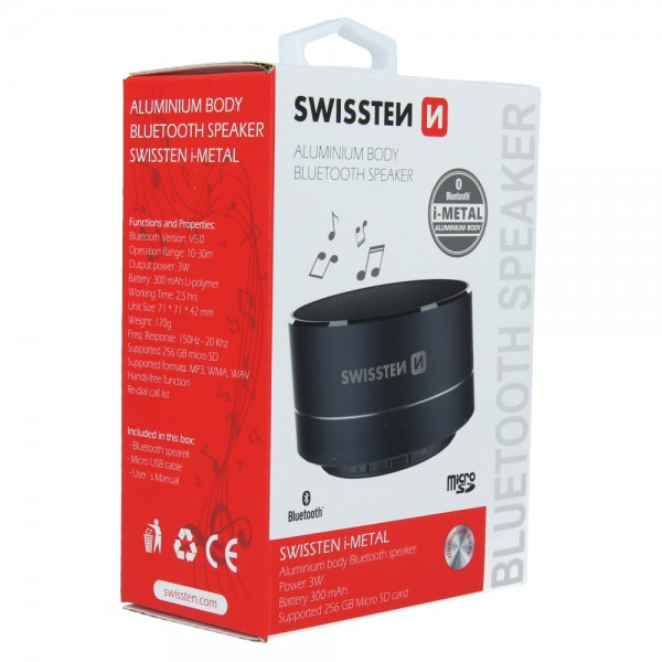 SWISSTEN Bluetooth Zvucnik I-Metal (Crna) - Image 3