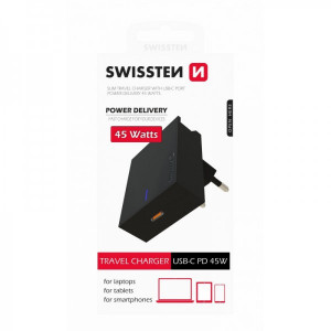 SWISSTEN Kucni Punjac 45W PD3.0 (Crna)