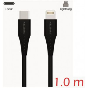 SWISSTEN USB Data Cable USB C na Lightning 1m (Crna)