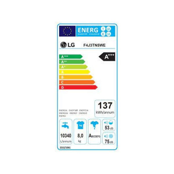 LG Mašina za pranje veša F4J3TN5WE (Bela) - Image 2