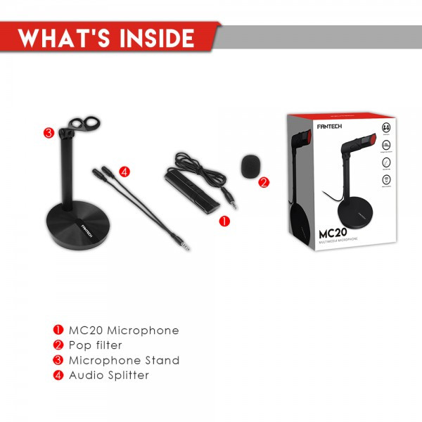 FANTECH Mikrofon MC20 (Crna) - Image 3