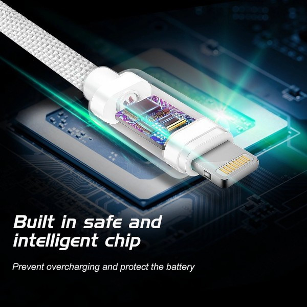 SWISSTEN DATA CABLE TEXTILE USB-C/LIGHTNING 1.2m (Bela) - Image 3