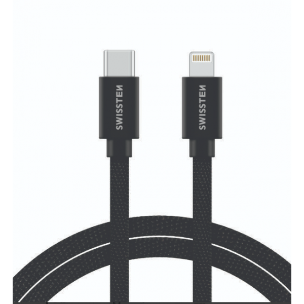 Swissten USB-C Data Cable  na Lightning 2m (Crna) - Image 2