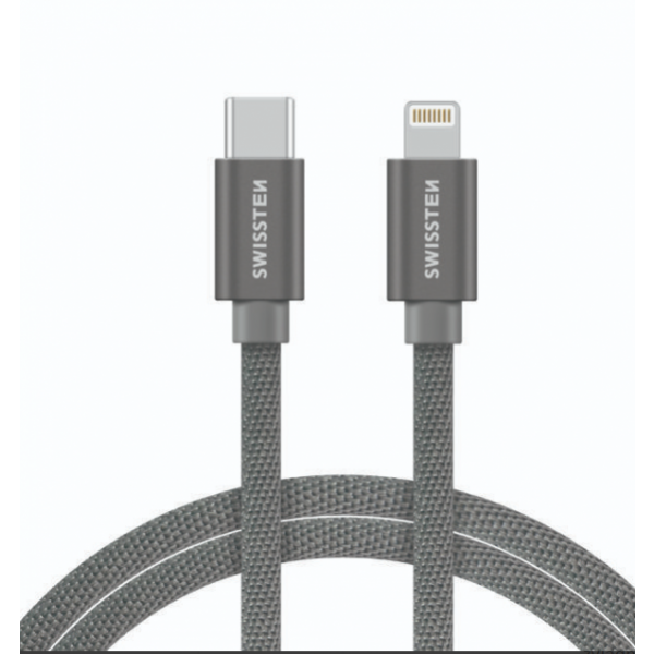 SWISSTEN USB-C Data Cable  na Lightning 2m (Siva) - Image 2
