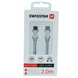 SWISSTEN USB Data Cable Type C na Type C 2m (Siva)