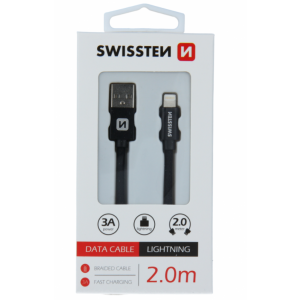 SWISSTEN USB Data Cable 2m lightning (Crna)