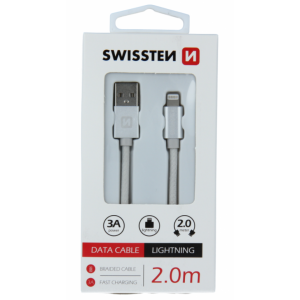 SWISSTEN USB Data Cable 2m lightning (Siva)