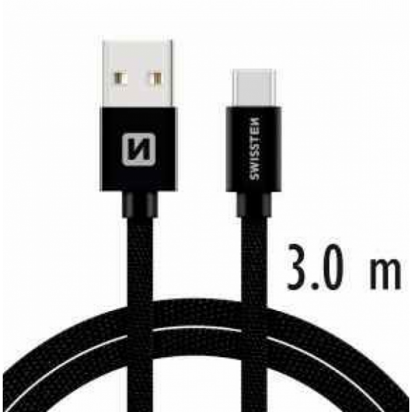 SWISSTEN USB Data Cable 3m Type C (Crna) - Image 2