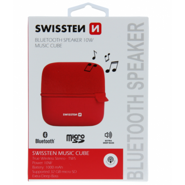 SWISSTEN Bluetooth Zvucnik Music Cube (Crvena) - Image 3