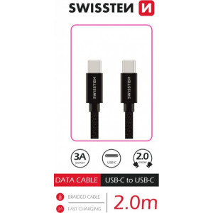 Swissten USB Data Cable 2m Type C crni