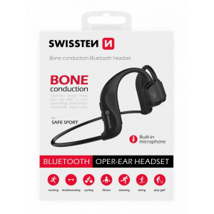 Swissten Bluetooth Slušalice za trčanje Bone crne