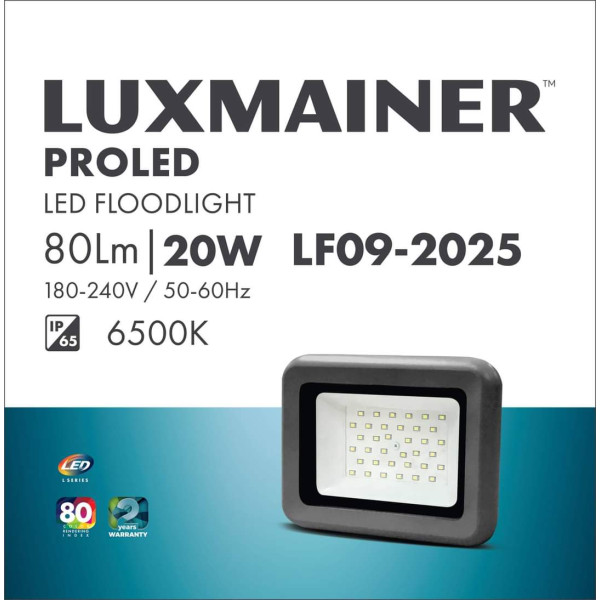 LUXMAINER Led Reflektor 20W LF09-2025 6400K - Image 2