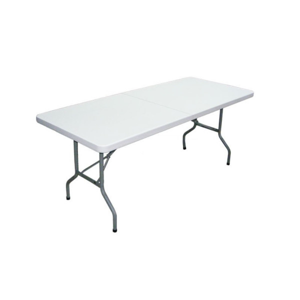 Sklopivi plastični sto beli 180cm - Image 3