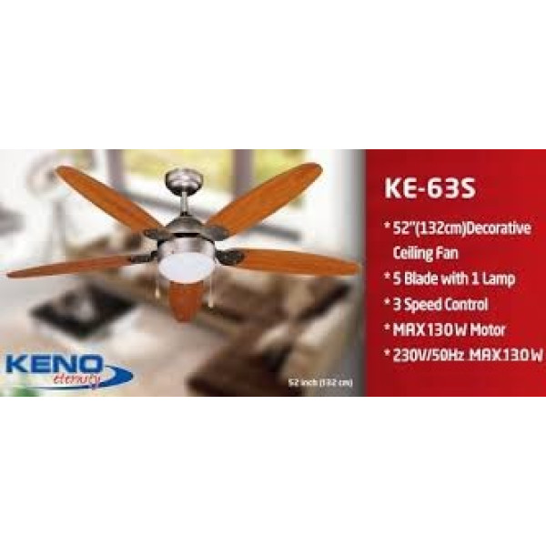 KENO Plafonski ventilator KE-63C sa svetlom - Image 2