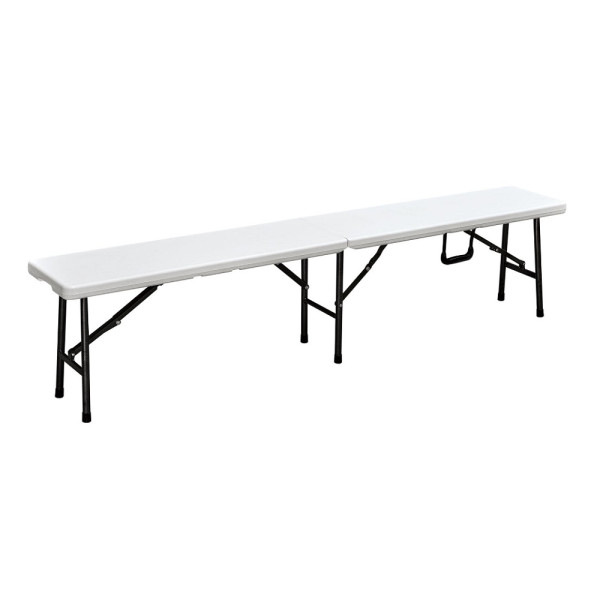 Sklopiva plastična klupa bela 180cm - Image 3