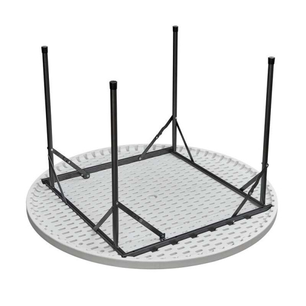Sklopivi plasticni sto okrugli beli 120cm - Image 2