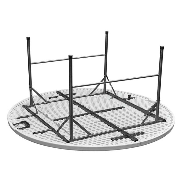 Sklopivi plasticni sto okrugli beli 160cm - Image 3