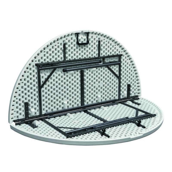 Sklopivi plasticni sto okrugli beli 160cm - Image 4