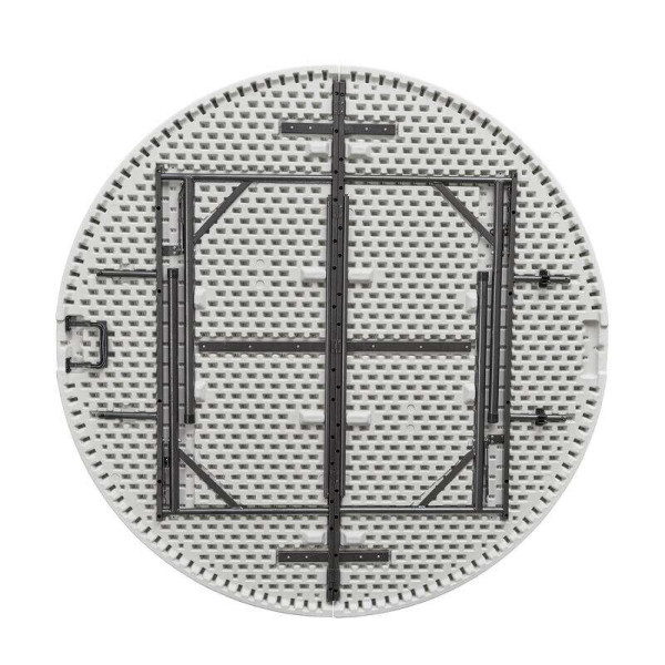 Sklopivi plasticni sto okrugli beli 160cm - Image 6