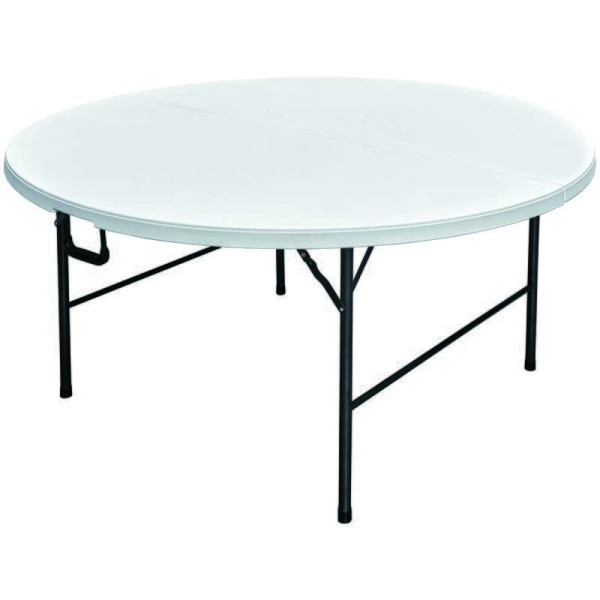 Sklopivi plasticni sto okrugli beli 160cm - Image 2