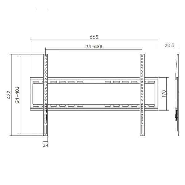 TV nosač Xwave dijagonala FIX 37"-70" nosivost do 35kg - Image 5