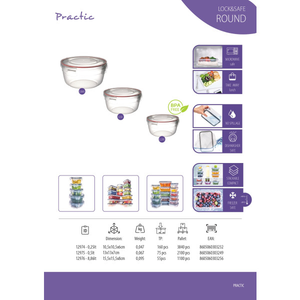 PRACTIC LOCK-SAFE ROUND BOX 0,86l - Image 2