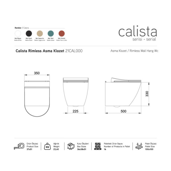 CERAMO  Calista WC šolja konzolna - Image 3