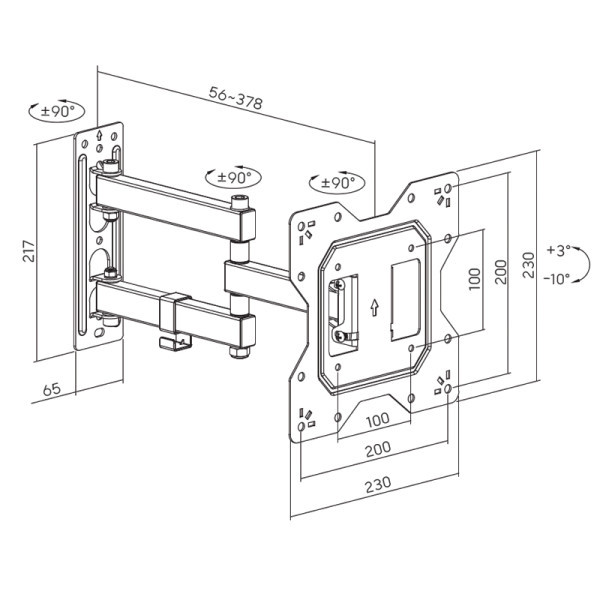 Xstand 23/43 TILT/ARM LONG 23-43 Nosač za TV/VESA 200X200/30kg - Image 5