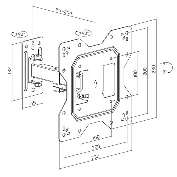 Xstand 23/43 TILT/ARM SHORT 23-43 Nosač za TV 200X200/30kg - Image 3