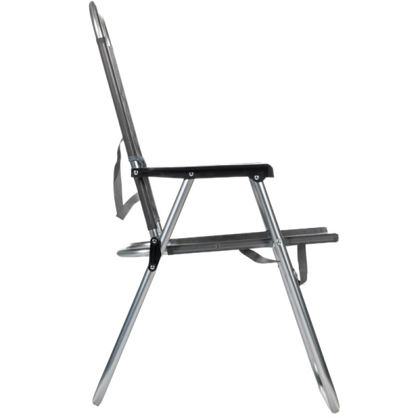 Stolica sklopiva sa rukonaslonom aluminijumska siva - Image 2