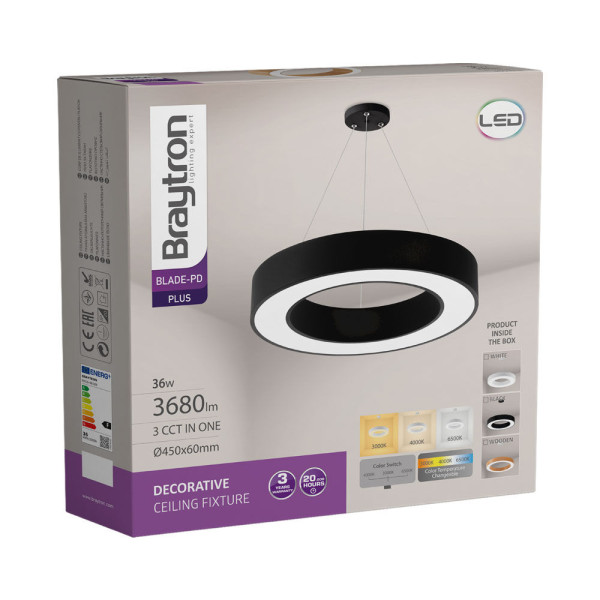 BRAYTRON Led visilica BRY-BLADE-PD-RND-BLC-36W-3IN1 - Image 3