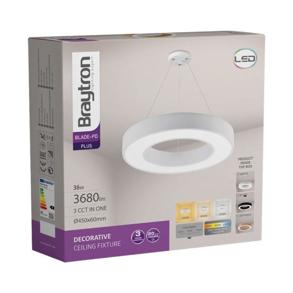 BRAYTRON Led visilica BRY-BLADE-PD-RND-WHT-36W-3IN1 - Image 3