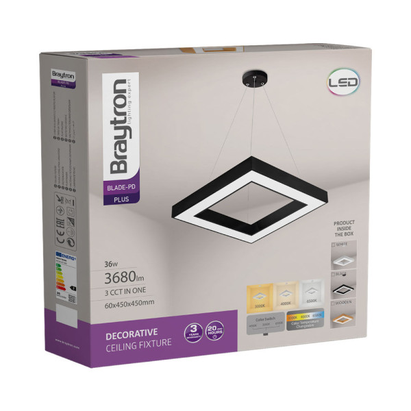 BRAYTRON Led visilica BRY-BLADE-PD-SQR-BLC-36W-3IN1 - Image 4